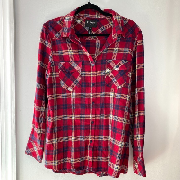 Ci Sono Tops - Classic Red Flannel in Size Large